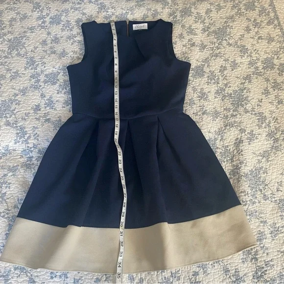Closet London Navy and Cream Pleated Coastal Preppy Mini Dress Size 10 - Picture 6 of 11